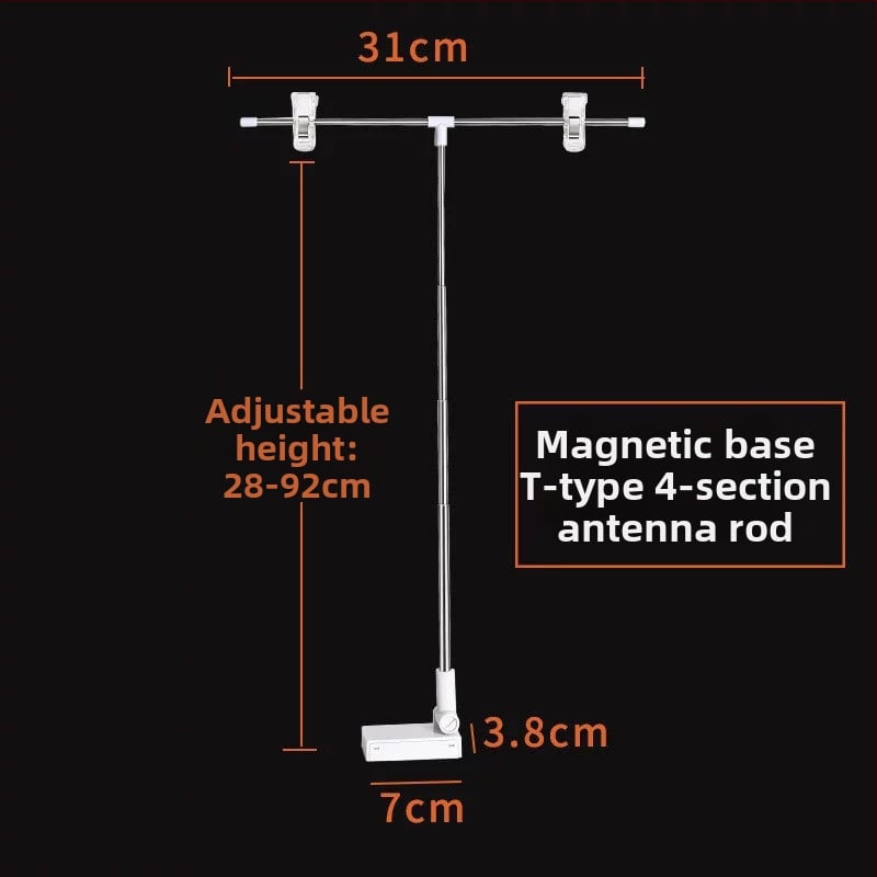 Настолен държач за плакати от неръждаема стомана с телескопично Л-образно рамо и клип за KT дъска за супермаркети