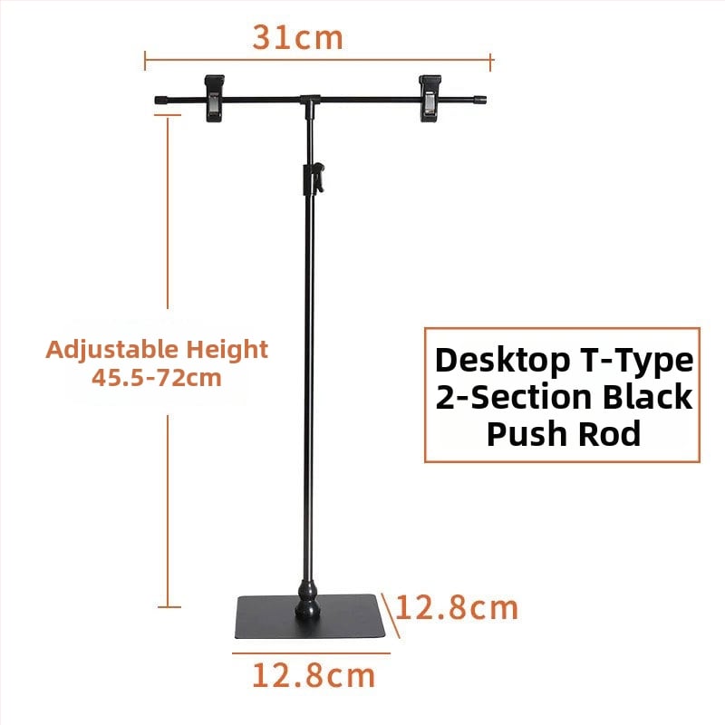 Настолен държач за плакати от неръждаема стомана с телескопично Л-образно рамо и клип за KT дъска за супермаркети