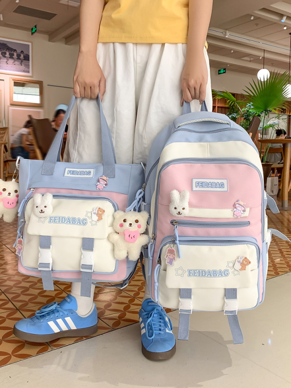 Najlonski ruksak za učenike, unisex, stil mladenačkog kampusa, prozračna podstava od poliestera, velika kapaciteta