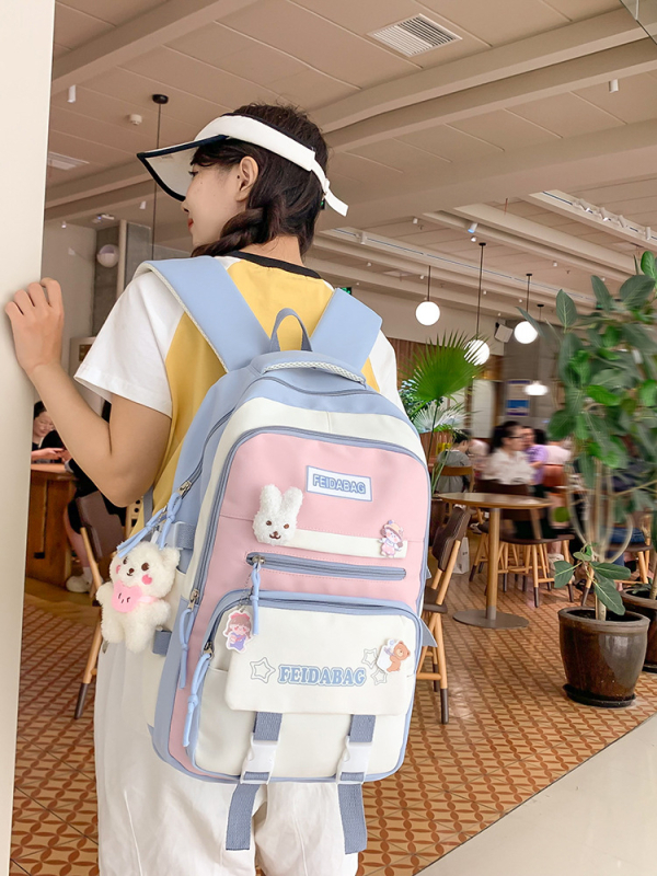 Najlonski ruksak za učenike, unisex, stil mladenačkog kampusa, prozračna podstava od poliestera, velika kapaciteta