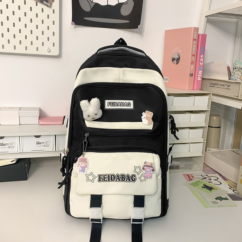 Najlonski ruksak za učenike, unisex, stil mladenačkog kampusa, prozračna podstava od poliestera, velika kapaciteta