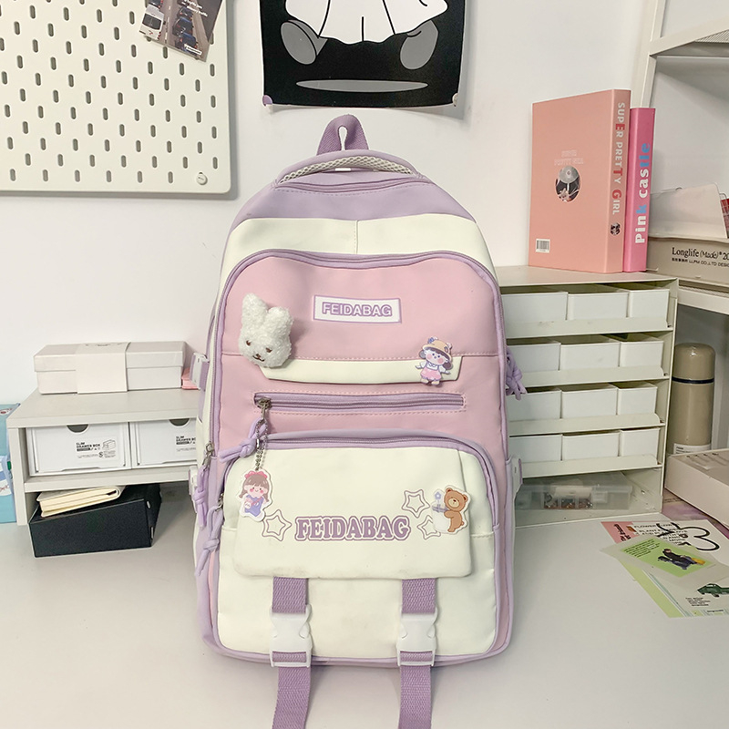 Najlonski ruksak za učenike, unisex, stil mladenačkog kampusa, prozračna podstava od poliestera, velika kapaciteta