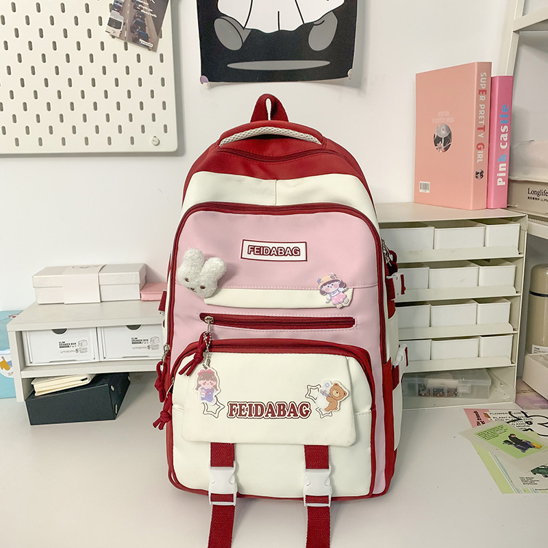 Najlonski ruksak za učenike, unisex, stil mladenačkog kampusa, prozračna podstava od poliestera, velika kapaciteta