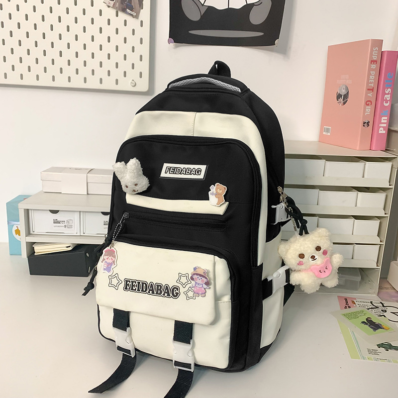 Najlonski ruksak za učenike, unisex, stil mladenačkog kampusa, prozračna podstava od poliestera, velika kapaciteta