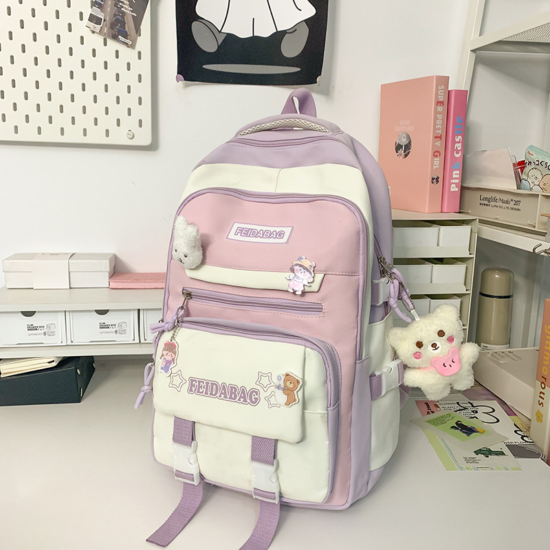 Najlonski ruksak za učenike, unisex, stil mladenačkog kampusa, prozračna podstava od poliestera, velika kapaciteta