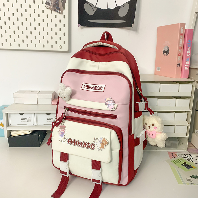 Najlonski ruksak za učenike, unisex, stil mladenačkog kampusa, prozračna podstava od poliestera, velika kapaciteta