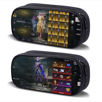 Несесер за моливи – PUBG Peace Elite тема, платнен, ръчно рисуван стил, за момчета и ученици