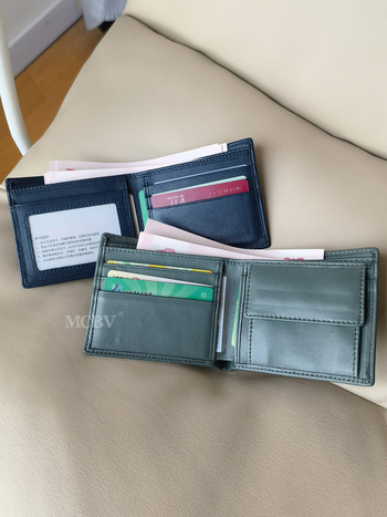 MCBV tikra oda, rankų austas vyriška trumpa piniginė su monetų kišene ir kortų laikikliu