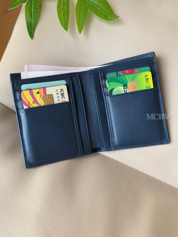 MCBV tikra oda, rankų austas vyriška trumpa piniginė su monetų kišene ir kortų laikikliu