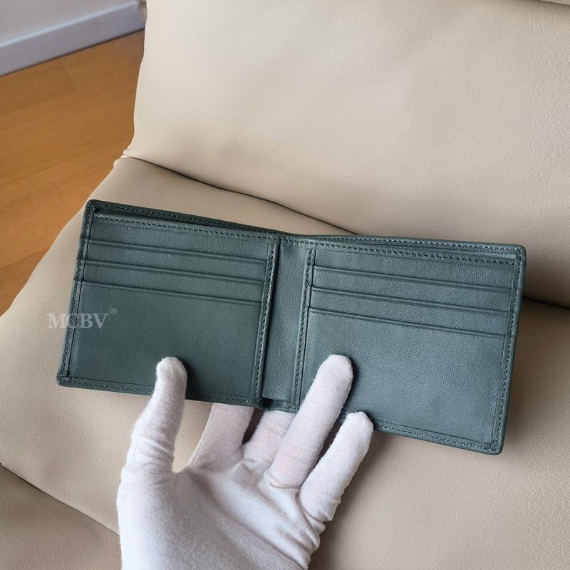 MCBV tikra oda, rankų austas vyriška trumpa piniginė su monetų kišene ir kortų laikikliu