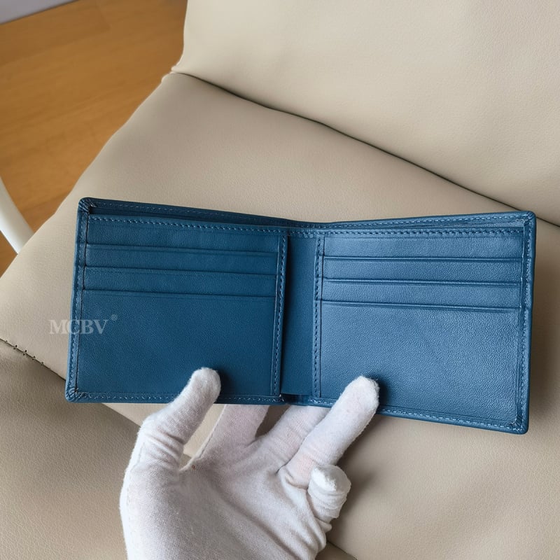 MCBV tikra oda, rankų austas vyriška trumpa piniginė su monetų kišene ir kortų laikikliu