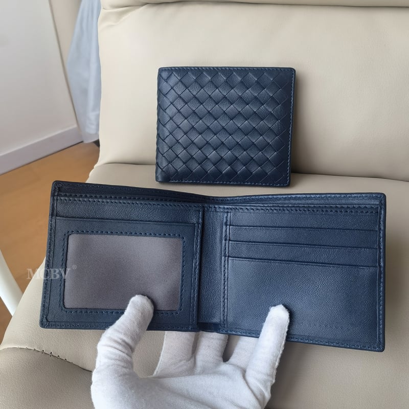 MCBV tikra oda, rankų austas vyriška trumpa piniginė su monetų kišene ir kortų laikikliu