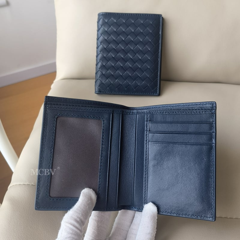 MCBV tikra oda, rankų austas vyriška trumpa piniginė su monetų kišene ir kortų laikikliu