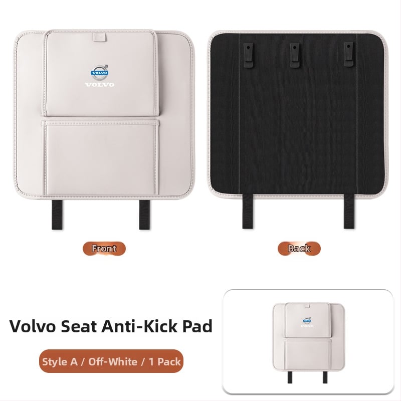 Fangmeng Торба за боклук за задната облегалка на седалката с подложка срещу ритници – съвместимо с Volvo XC60, S90, XC90, S60, XC40, V90