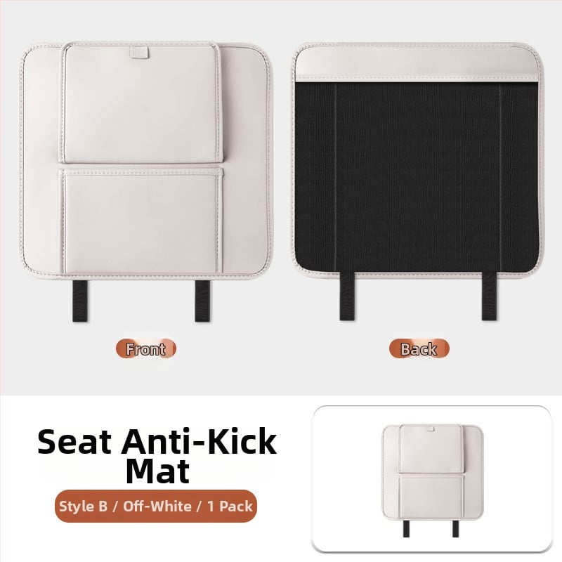 Fangmeng Торба за боклук за задната облегалка на седалката с подложка срещу ритници – съвместимо с Volvo XC60, S90, XC90, S60, XC40, V90