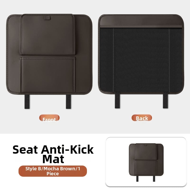 Fangmeng Торба за боклук за задната облегалка на седалката с подложка срещу ритници – съвместимо с Volvo XC60, S90, XC90, S60, XC40, V90