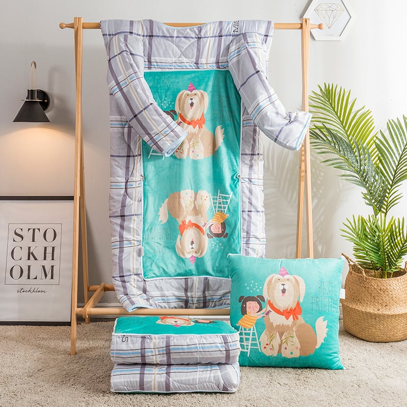 Одеяло-възглавница, карикатурен стил, памучна външна част, пълнеж полиестер, марка Juxiangge