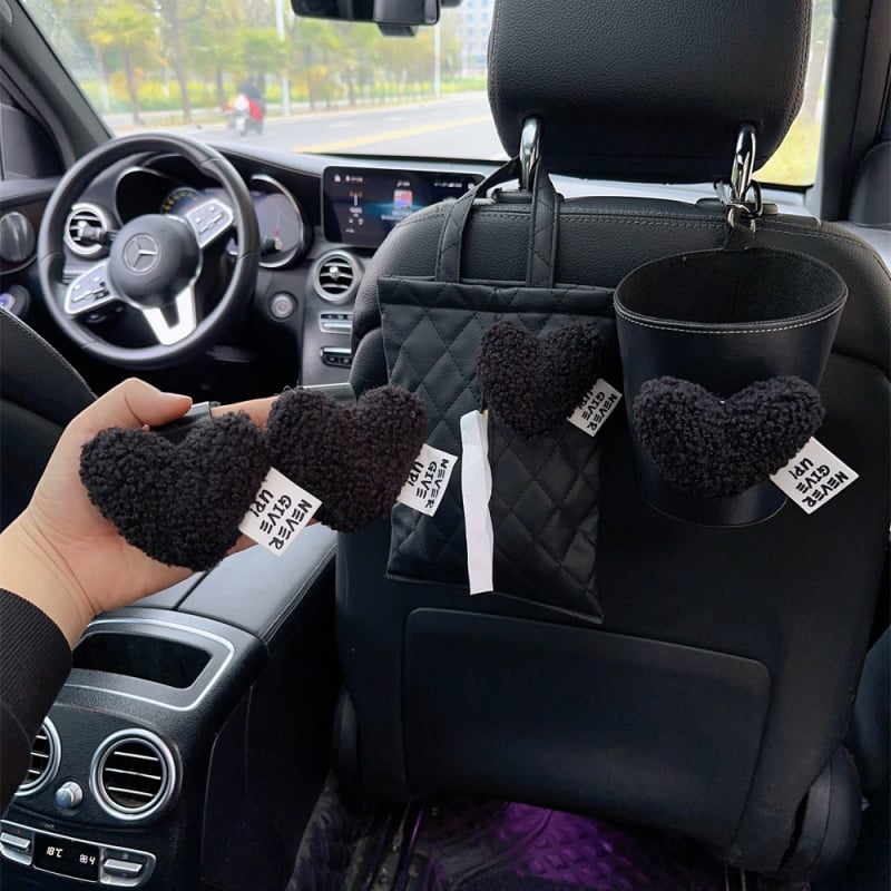 Автомобилен подвесен органайзер за вътрешното пространство с кутия за салфетки, две в едно, за предна и задна седалка, с дръжка, тип окачване