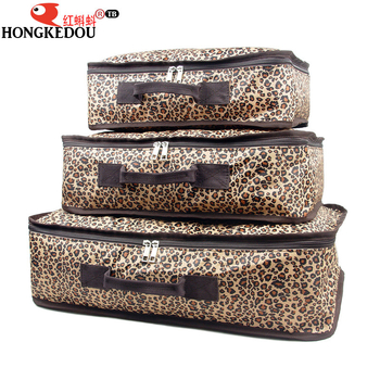 Τσάντα αποθήκευσης με λεοπάρ σχέδιο, αδιάβροχο Oxford ύφασμα, κυβοειδές σχήμα, πολυλειτουργικός οργανωτής