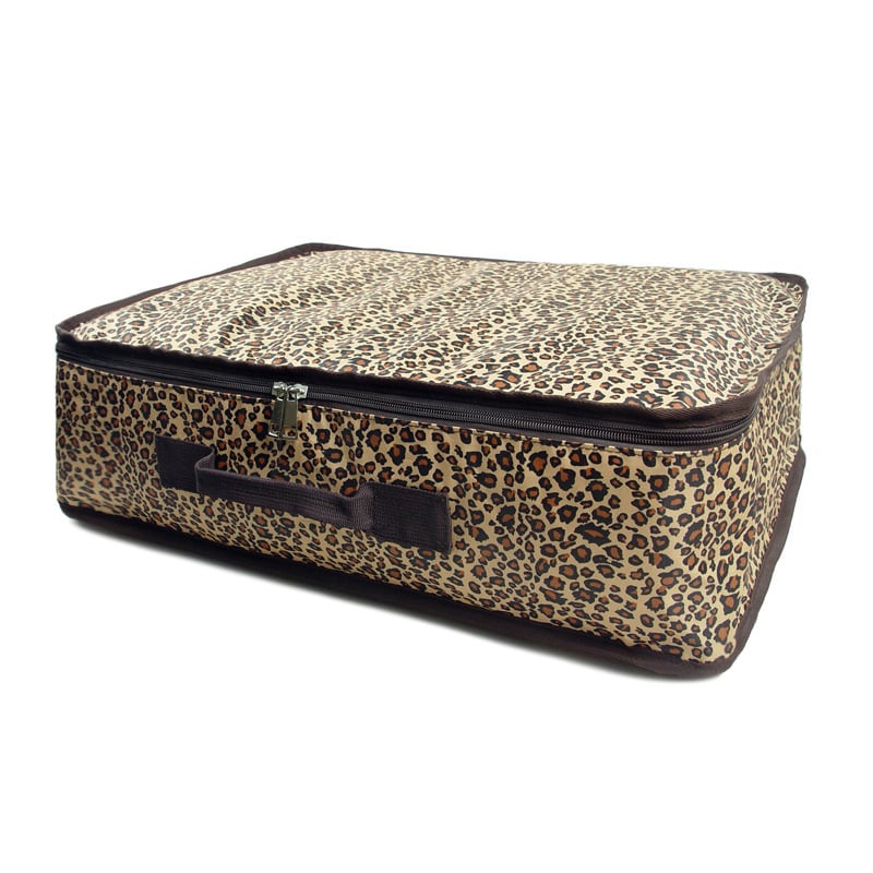 Τσάντα αποθήκευσης με λεοπάρ σχέδιο, αδιάβροχο Oxford ύφασμα, κυβοειδές σχήμα, πολυλειτουργικός οργανωτής