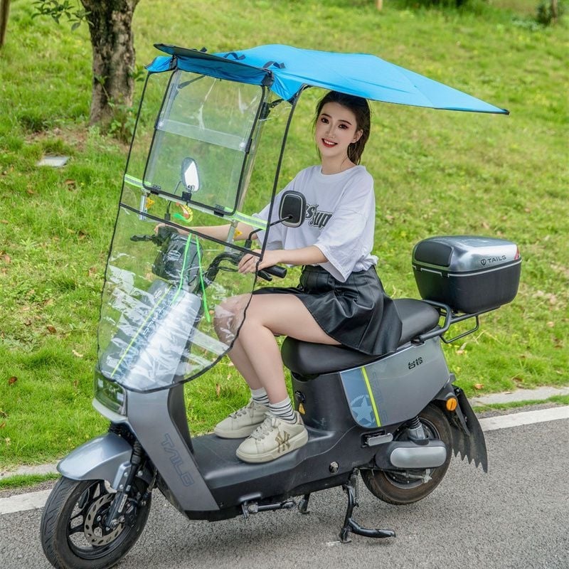 Elektrinio transporto priemonės skėtis su greitu ištraukimu, 7 formos dizainas, UV apsauga Pa+++