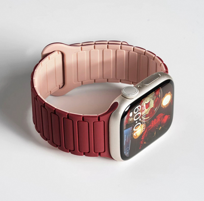Magnetski silikon kaiš za Apple Watch, kompatibilan sa S10, iWatch 9 SE, Apple Watch 8765