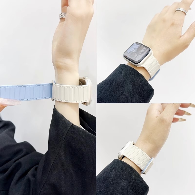 Magnetski silikon kaiš za Apple Watch, kompatibilan sa S10, iWatch 9 SE, Apple Watch 8765