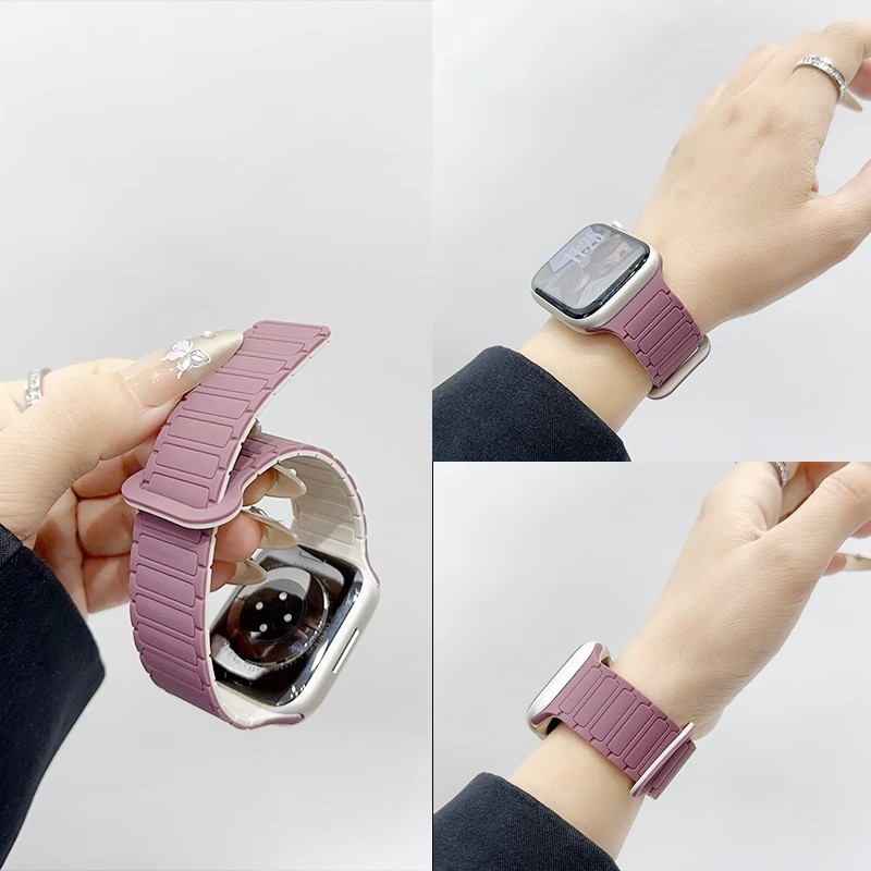 Magnetski silikon kaiš za Apple Watch, kompatibilan sa S10, iWatch 9 SE, Apple Watch 8765