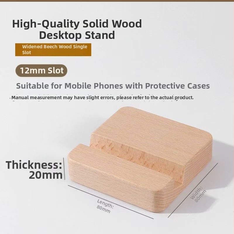 Настолен държач за телефон от бук, минималистичен дизайн, възможност за персонализация