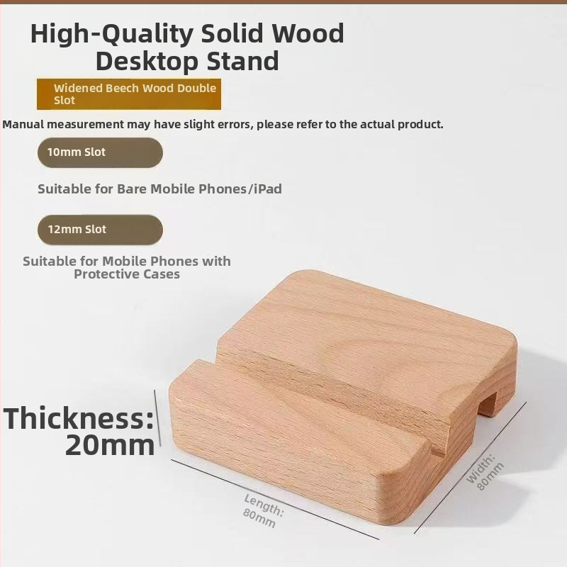 Настолен държач за телефон от бук, минималистичен дизайн, възможност за персонализация