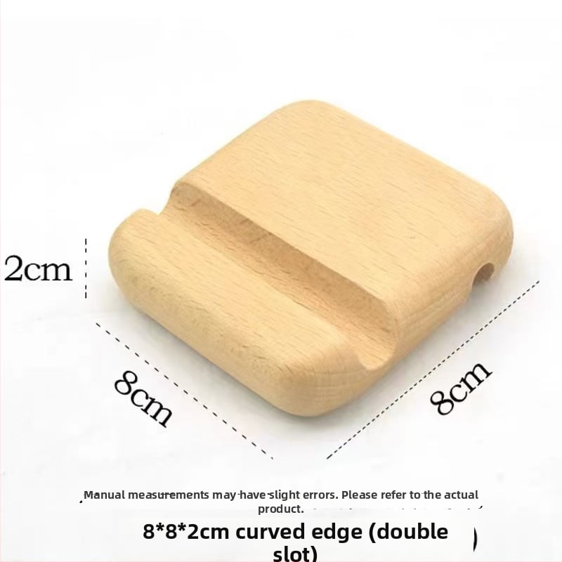 Настолен държач за телефон от бук, минималистичен дизайн, възможност за персонализация