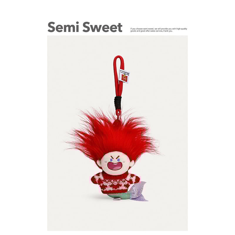 Русалска плюшена висулка за кола – ключодържател, карикатурен стил, смесени материали, интериорна декорация