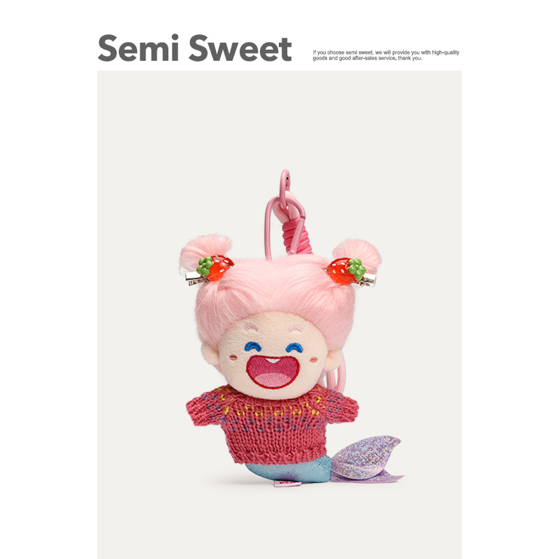 Русалска плюшена висулка за кола – ключодържател, карикатурен стил, смесени материали, интериорна декорация