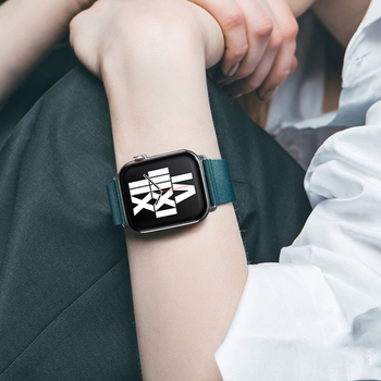 Brățară din piele pentru Apple Watch iWatch 8, piele naturală, închizătoare magnetică, stil modern