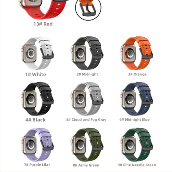 Σιλικονούς ιμάντας για Apple Watch Ultra με μοτίβο ελαστικού — συμβατός με Gen 1–8, υλικό σιλικόνης, αγκράφα με ακίδα, προσαρμοζόμενος μέγεθος διεπαφής