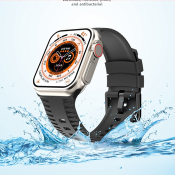 Σιλικονούς ιμάντας για Apple Watch Ultra με μοτίβο ελαστικού — συμβατός με Gen 1–8, υλικό σιλικόνης, αγκράφα με ακίδα, προσαρμοζόμενος μέγεθος διεπαφής