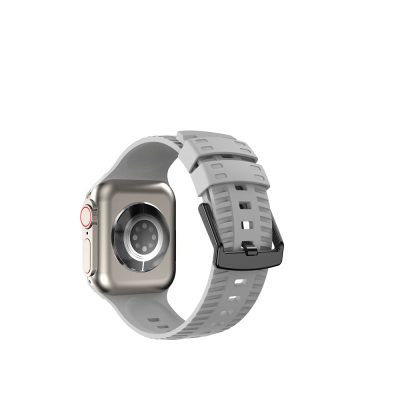 Σιλικονούς ιμάντας για Apple Watch Ultra με μοτίβο ελαστικού — συμβατός με Gen 1–8, υλικό σιλικόνης, αγκράφα με ακίδα, προσαρμοζόμενος μέγεθος διεπαφής