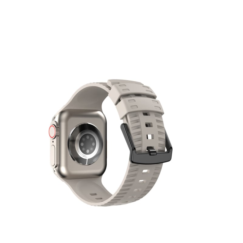 Σιλικονούς ιμάντας για Apple Watch Ultra με μοτίβο ελαστικού — συμβατός με Gen 1–8, υλικό σιλικόνης, αγκράφα με ακίδα, προσαρμοζόμενος μέγεθος διεπαφής