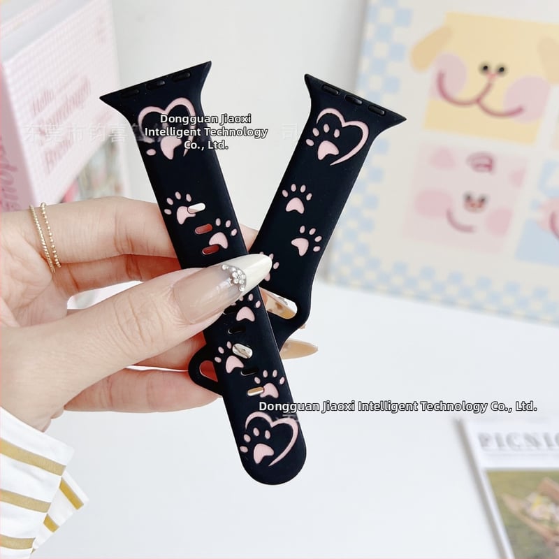 Силиконова каишка за Apple Watch, спортен стил, закопчаване с катарама, персонализируем интерфейс, съвместима с Apple Watch