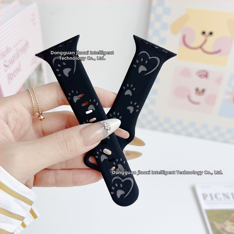 Силиконова каишка за Apple Watch, спортен стил, закопчаване с катарама, персонализируем интерфейс, съвместима с Apple Watch