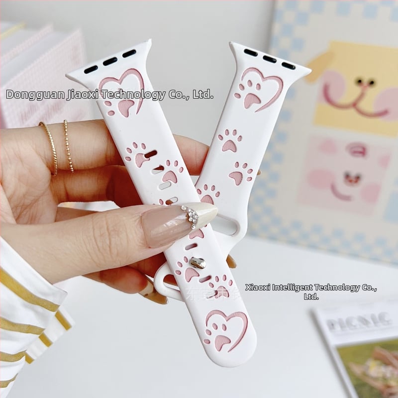 Силиконова каишка за Apple Watch, спортен стил, закопчаване с катарама, персонализируем интерфейс, съвместима с Apple Watch