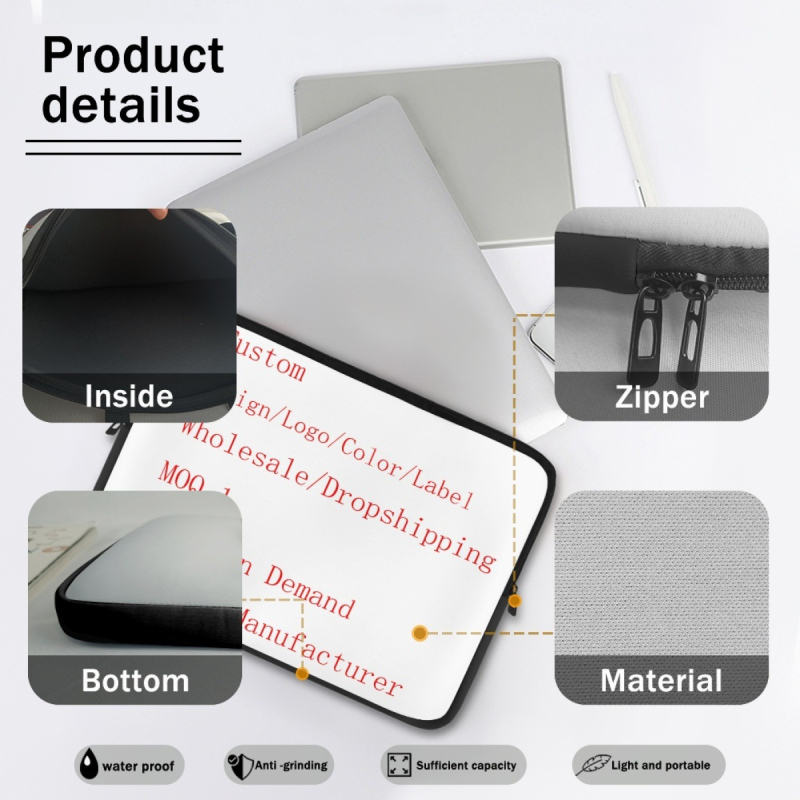 FORU чанта за лаптоп за бизнес пътуване — водоустойчива, износоустойчива, материал: дайвинг, цип за затваряне, дръжка с метална верига