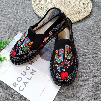 Medvilnės viršutinė dalis loafers, apvali nosis, guminis pada, kanapių įdėklas, rudens stilius