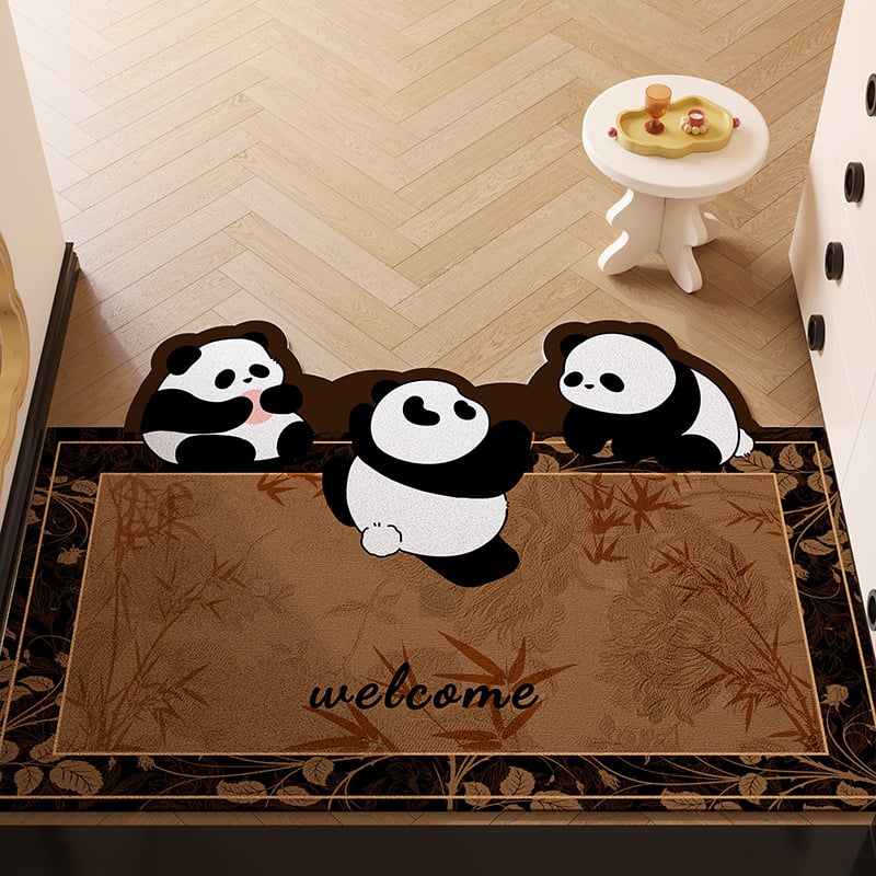 Covoraș de intrare din PVC cu design de câine desen animat, dreptunghiular, lavabil, personalizabil