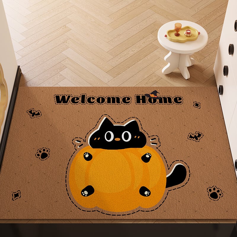 Covoraș de intrare din PVC cu design de câine desen animat, dreptunghiular, lavabil, personalizabil