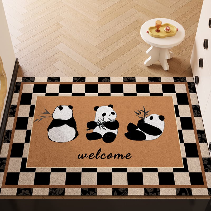 Covoraș de intrare din PVC cu design de câine desen animat, dreptunghiular, lavabil, personalizabil