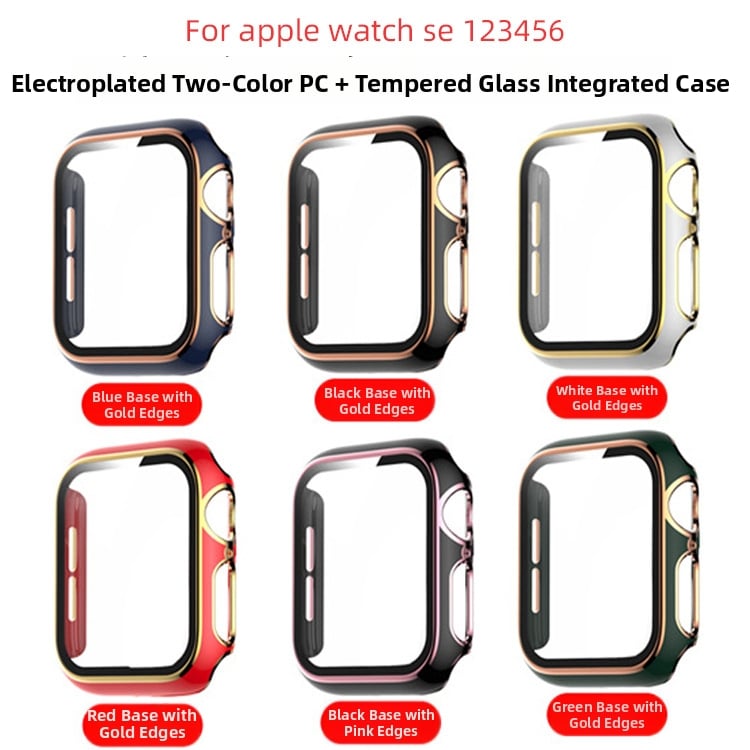 Кейс за Apple Watch 5678910 – едно парче корпус, PC материал и закалено стъкло, съвместим с iWatch S10