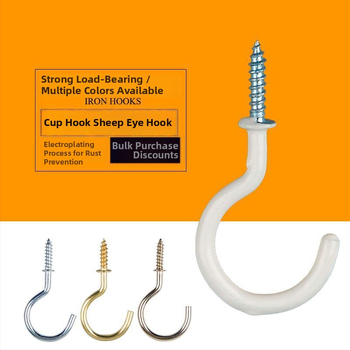 Σφυρήλατα αγκίστρια από σίδηρο για κούπες, σετ 10 τεμαχίων με βίδες αυτοτρύπαν, μοντέρνο και απλό σχέδιο, ικανότητα φόρτου 3–5 kg