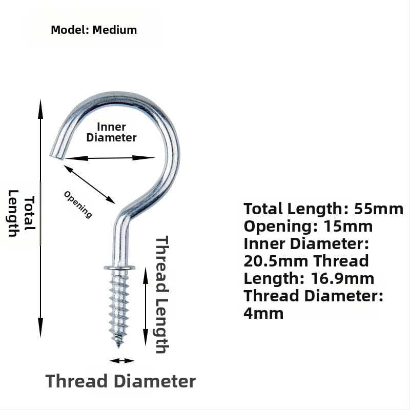 Σφυρήλατα αγκίστρια από σίδηρο για κούπες, σετ 10 τεμαχίων με βίδες αυτοτρύπαν, μοντέρνο και απλό σχέδιο, ικανότητα φόρτου 3–5 kg