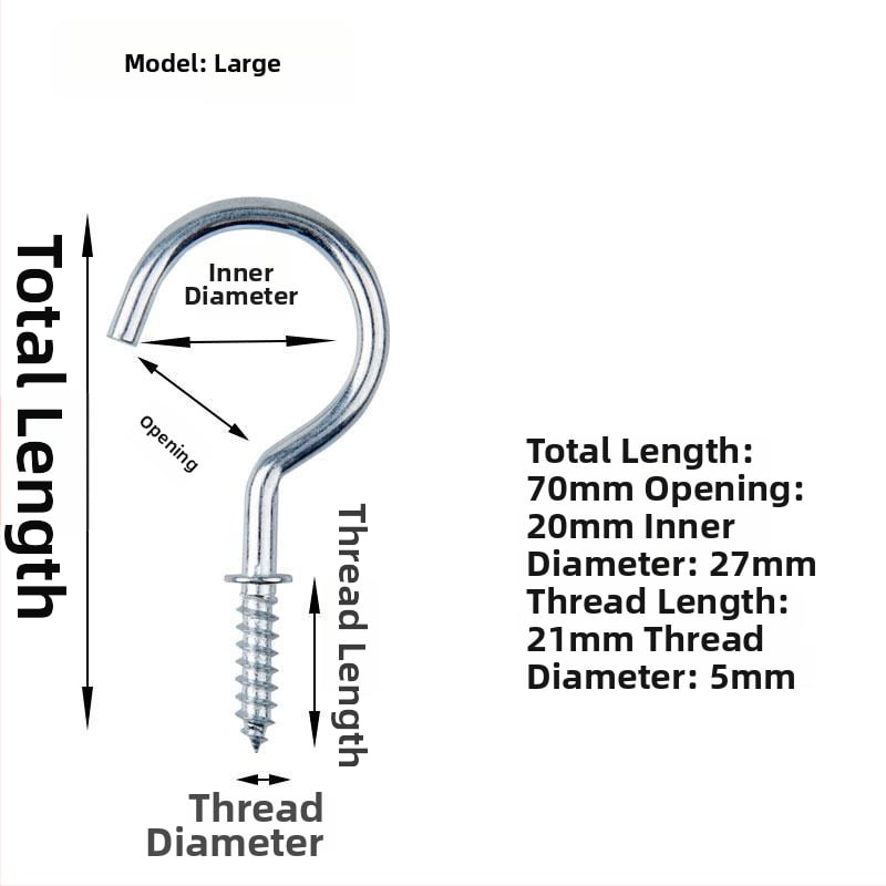 Σφυρήλατα αγκίστρια από σίδηρο για κούπες, σετ 10 τεμαχίων με βίδες αυτοτρύπαν, μοντέρνο και απλό σχέδιο, ικανότητα φόρτου 3–5 kg